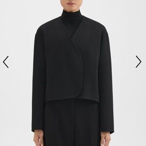 Theory Rounded Crop Jacket in Double-Face Wool-Cashmere